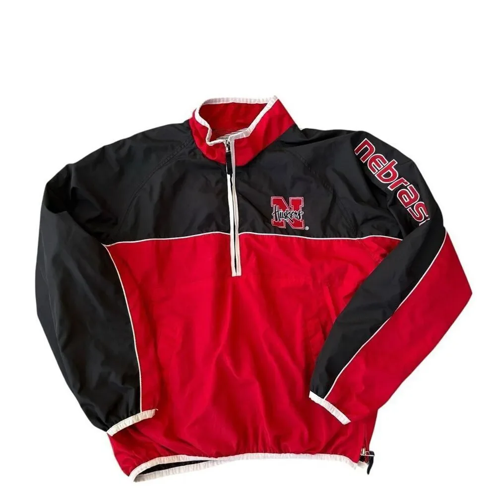 Puma vintage Nebraska Huskers Mens Jacket Sz M Red Vintage Retro Windbreaker